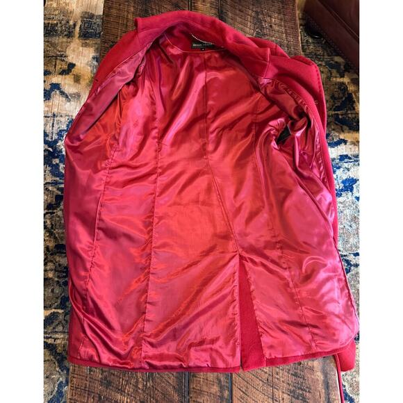 Ellen Tracy Long Button Down Belted Peacoat Trenchcoat Wool/Angora blend Size 12 - Picture 9 of 15